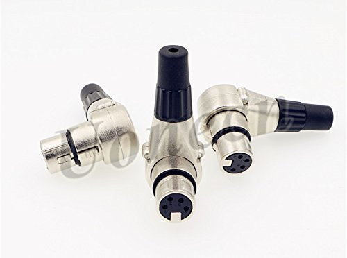 3 pcs Right Angle 90 Degree XLR 4-pin Female Connector for ARRI Monitor DSLR Rig