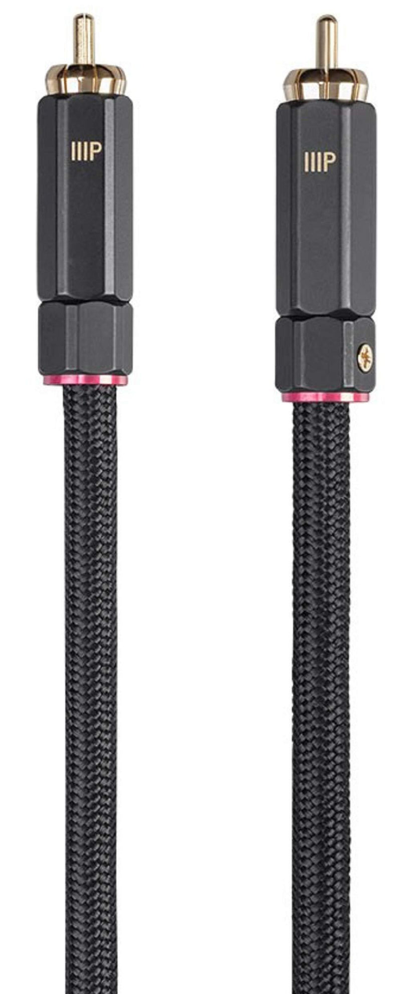 Monoprice Onix Series Digital Coaxial Audio/Video RCA Subwoofer CL2 Rated Cable, RG-6/U 75-ohm 3ft Black 3 Feet