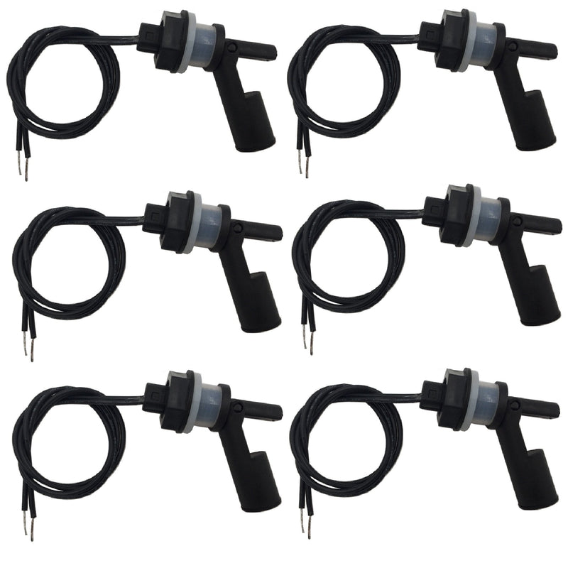 Anndason 6 Pieces Black Water Level Sensor Aquarium Tank Side Mounted Horizontal Liquid Float Switch