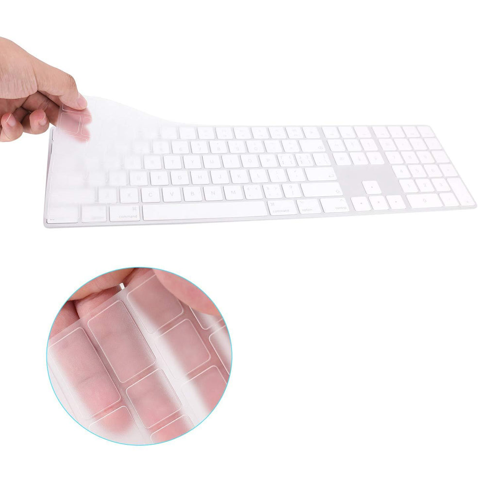 FORITO Keyboard Cover Compatible with 2017-2019 Apple Magic Keyboard with Numeric Keypad US Layout Model MQ052LL/A and A1843-Clear New Wireless with Numeric Keypad With Numeric Keypad-Clear