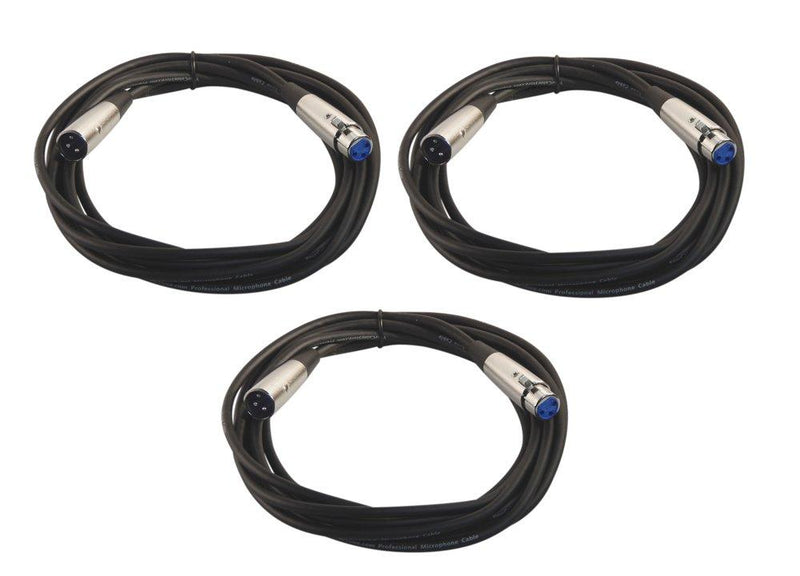 [AUSTRALIA] - Three Pack of Your Cable Store 15 Foot XLR 3P Male/Female Microphone Cables 015 Ft 3 Pack 