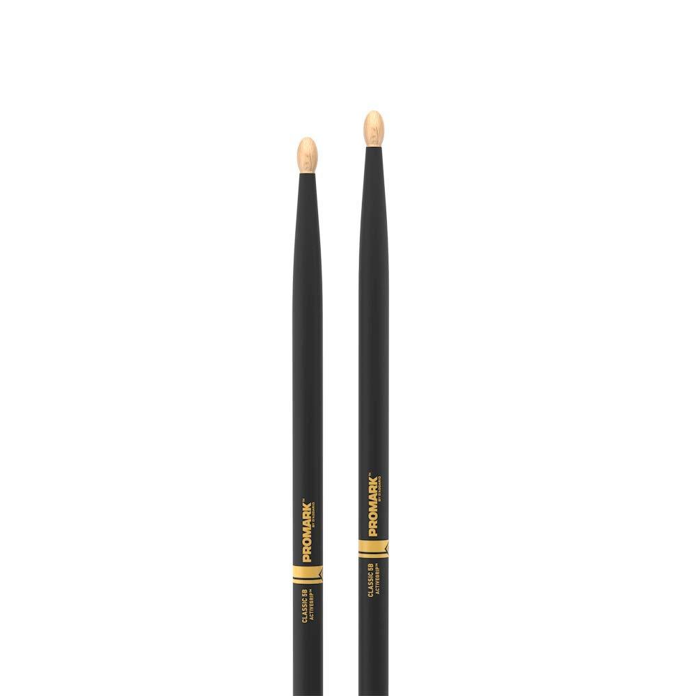 ProMark Classic 5B ActiveGrip Drumsticks (TX5BW-AG) Black