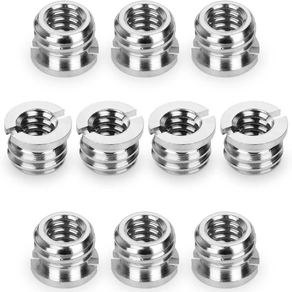 Anwenk Camera 1/4"-20 to 3/8"-16 Reducer Bushing Convert Screw Adapter for Tripod,Monopod, Ballhead, Stand and Video Light DSLR SLR (10 Pack) 1/4 to 3/8 F-M 10Pack