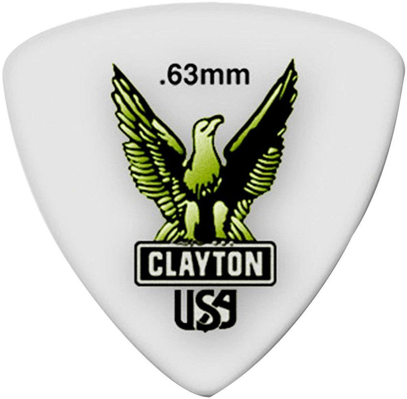 Clayton Acetal Rounded Triangle Guitar Picks .63 mm 1 Dozen