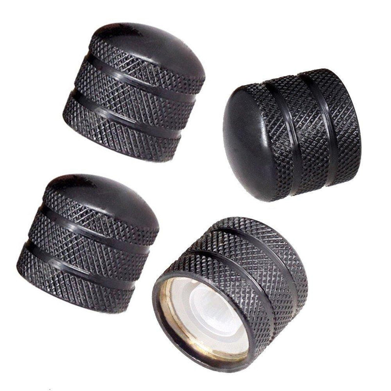 JD Metal Guitar Bass Dome Knobs Volume Tone Control Knob for 6mm Split or Solid Shaft O-Ring Pack of 4 (Black) Black