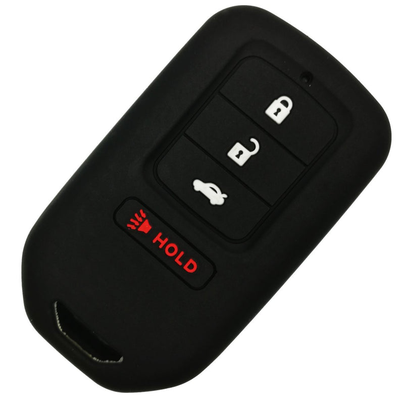 Alegender Black Rubber Key Fob Cover Case Remote Holder for 2017 2018 2019 2020 Honda Civic Si Accord Sport Ridgeline CR-V CR-Z Pilot 4 Buttons Smart Key