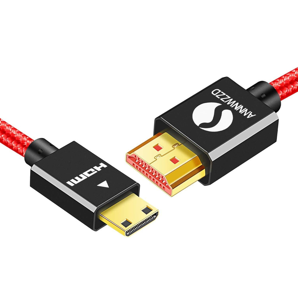 LinkinPerk Mini HDMI to HDMI Cable High-Speed Mini-HDMI Supports Full 1080P Ethernet 3D and Audio Return (2M) 2M