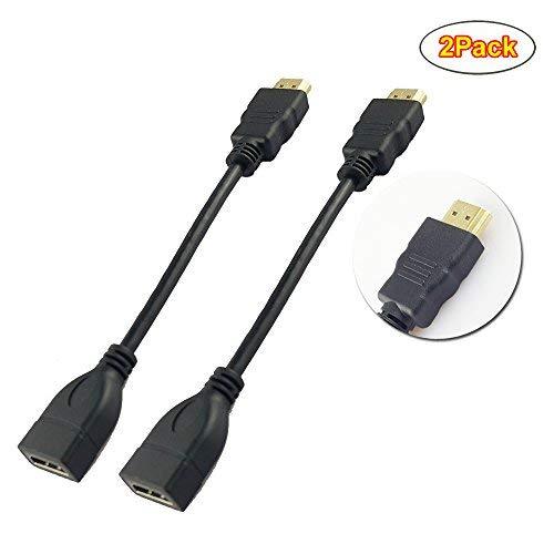 Seadream 2Pack 6" 15CM High Speed HDMI Male to Female Cable Adapter Connector (2Pack Straight) 2Pack Straight