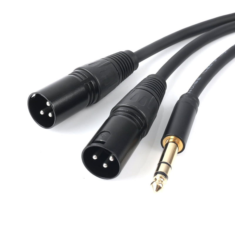 [AUSTRALIA] - SiYear Profession 6.35mm (1/4inch) TRS Male Plug to 2 Dual XLR Male Microphone Stereo Unbalanced Audio Converter Adapter Y Splitte Cable Cord （5FT/1.5M) 6.35-2XLRM-1.5M 