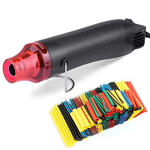 FloweryOcean Heat Shrink Tubing Kit - 2:1 Shrink Ratio,328Pcs Wire Shrink Wrap Tubing and 300W Mini Heat Gun - for Shrink Wrapping, Wire and Cable Repair, Hand Crafts