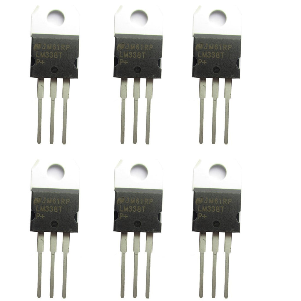 Jekewin 6 PCS LM338 LM338T 5-Amp Adjustable Regulators Voltage Regulator 1.2V to 32V 5A TO-220