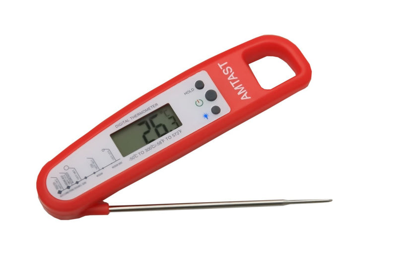 AMTAST Digital Electronic Food Cooking Thermometer Instant Read Meat Thermometer with Collapsible Internal Probe for Kitchen Cooking Grill BBQ