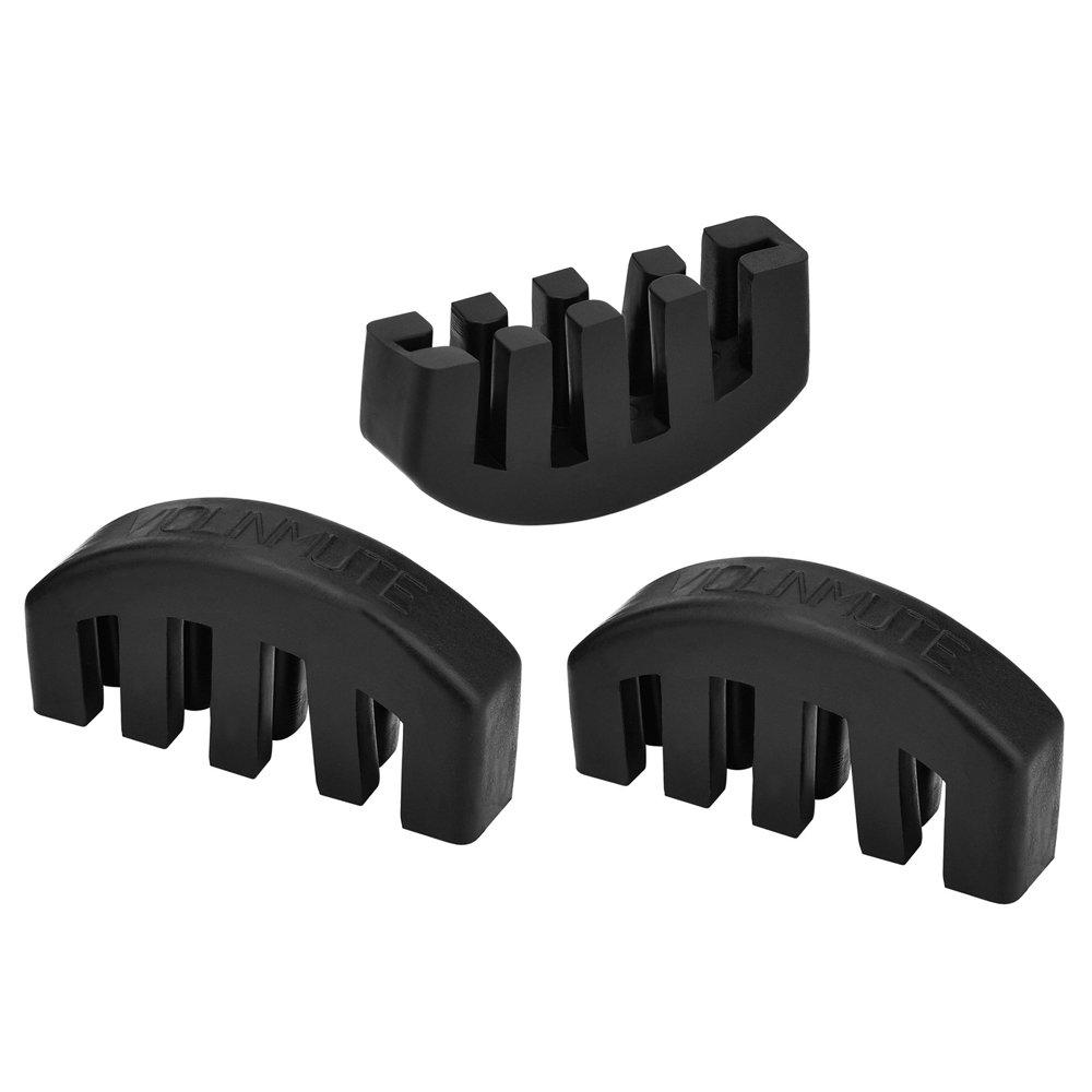 Honbay 3PCS 4/4 Claw Rubber Mute Violin Practice Mute Silencer with 5 Prongs for 4/4 Violin(Black)