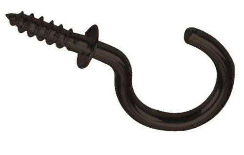 TD Designs Bronze/Black Cup Hooks 5/8" Key Jewelry Hooks Screw in (Pack of 20) Small