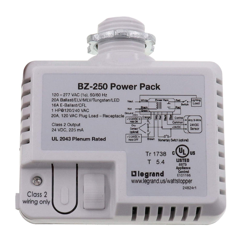 Wattstopper BZ-250 Lighting Plug Load Flex Control Power Pack, 24Vdc, 120-277V