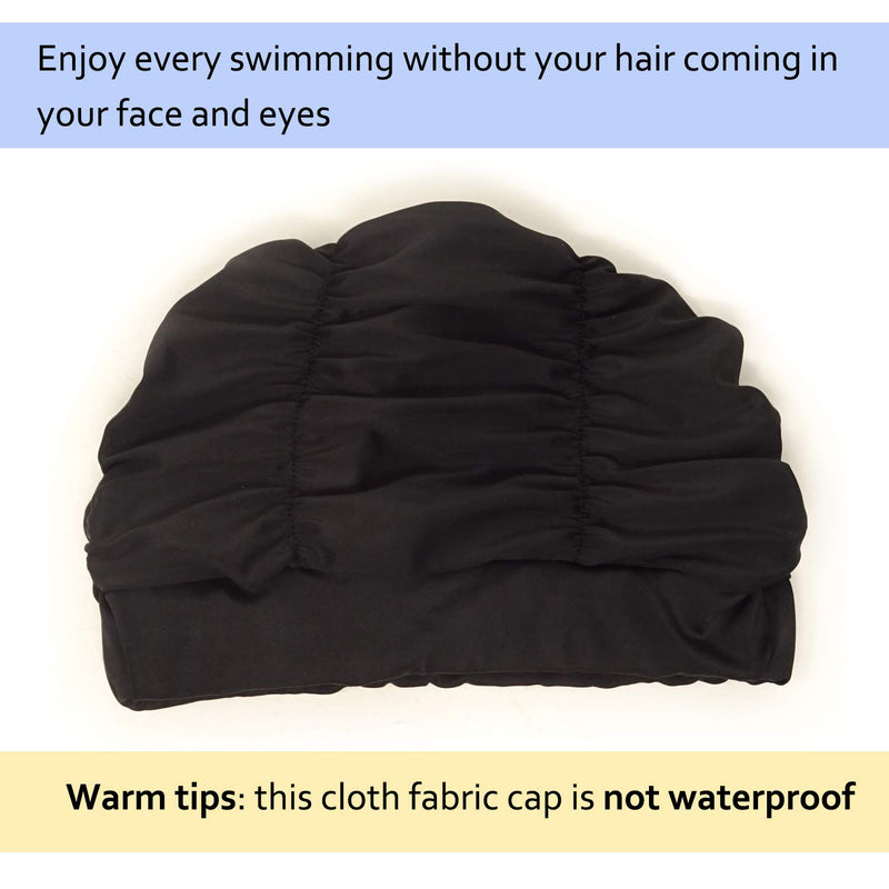 [AUSTRALIA] - HONBAY Pleated Swimming Cap Long Hair Swim Cap Bathing Cap, Non-Waterproof - for Head Circumference Below 58cm/22.8inch 