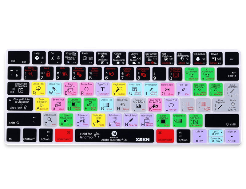 XSKN Magic Keyboard Adobe Illustrator Shortcut Keyboard Cover, Durable AI Hotkeys Silicone Keyboard Skin for Apple Magic Keyboard MLA22LL/A MLA22B/A (Not fit for Other Models)