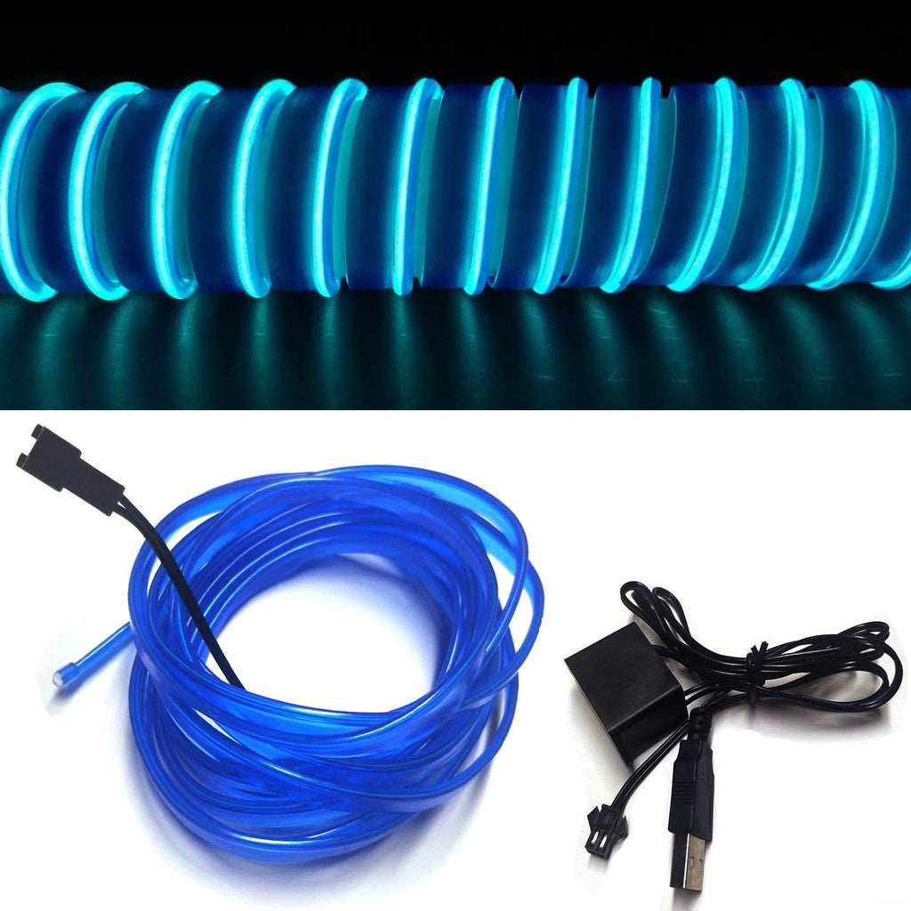 M.best Neon Light El Wire for Automotive Car Interior Decoration with 6mm Sewing Edge (3M/9FT, Blue) 3M/9FT