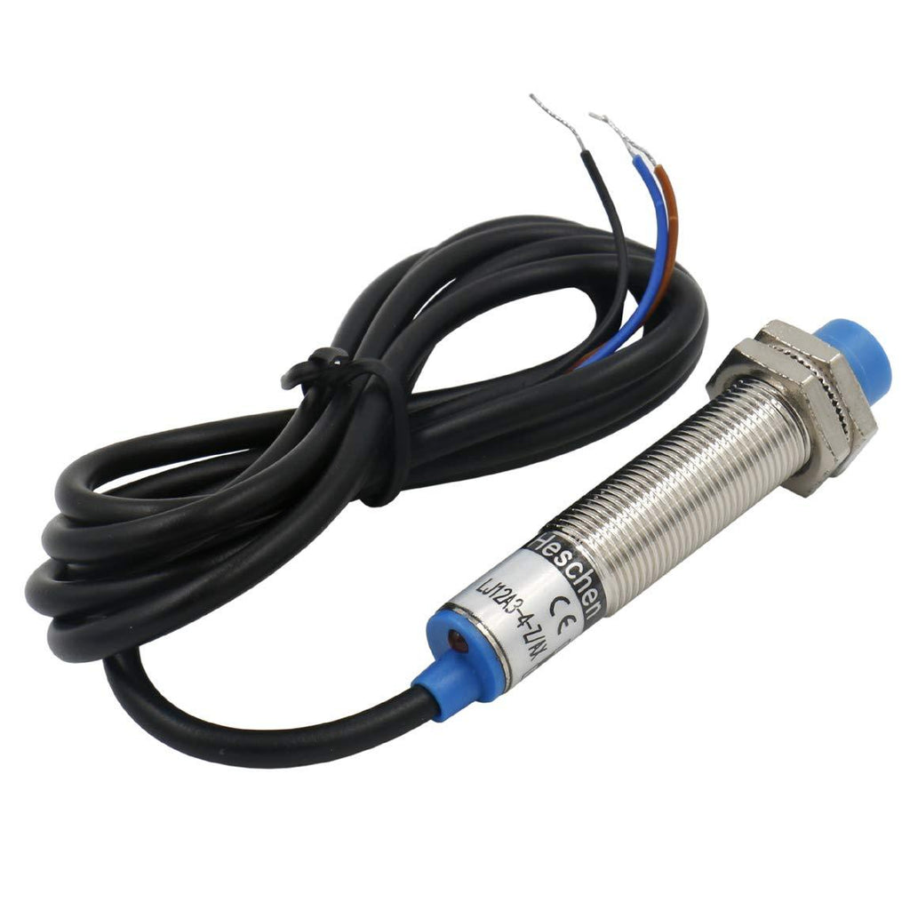 Heschen M12 Inductive Proximity Sensor Switch Non-Shield Type LJ12A3-4-Z/AX Detector 4mm 10-30VDC 200mA NPN Normally Closed(NC) 3 Wire CE Listed