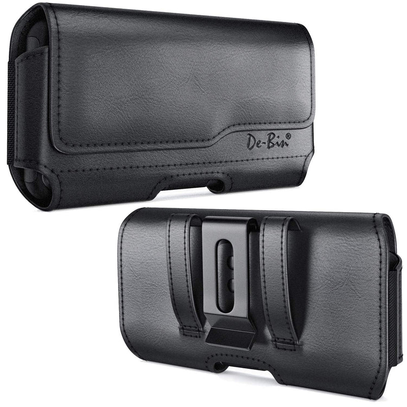 [AUSTRALIA] - De-Bin Belt Holster Case Designed for Samsung Galaxy S20 Fe, S10+, S8+, S9+, A20 A30 A50 A51 Belt Case Cell Phone Holster with Belt Clip Loops Phone Pouch Cover Fits Galaxy with Slim Case on- Black 
