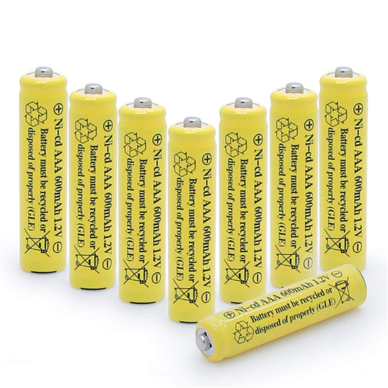 QBLPOWER NiCd AAA 1.2V 600mAh Triple A Rechargeable Batteries for Outdoor Solar Lights Solar Lamp Garden Light (8 Pack) 8 Pack AAA