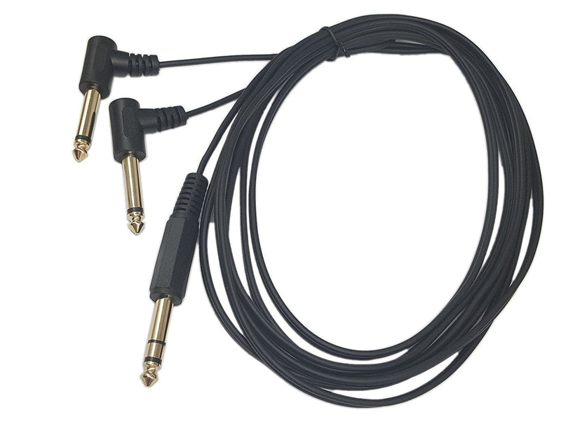 [AUSTRALIA] - 6.35mm Audio Cable,Gold Plated 6.35mm 1/4" Male TRS Stereo to Dual 2 x 6.35mm 1/4" Male TS Mono 90 Degree Right Angle Y Splitter Audio Cable,SinLoon for Studios, Pro Sound, DJ's(10 feet,6.35Y) 