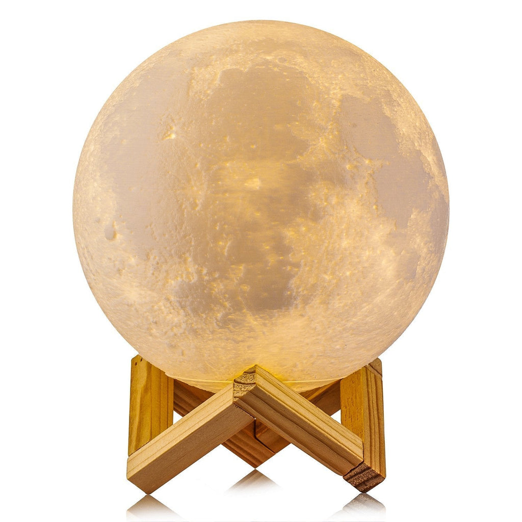 Gahaya 5.9"/15cm Moon Lamp, 3D Printed Light, Touch Control, Stepless Dimmable, Warm White (3000K) and Cool White (6000K), PLA Material, USB Recharge 5.9" 3 Colors