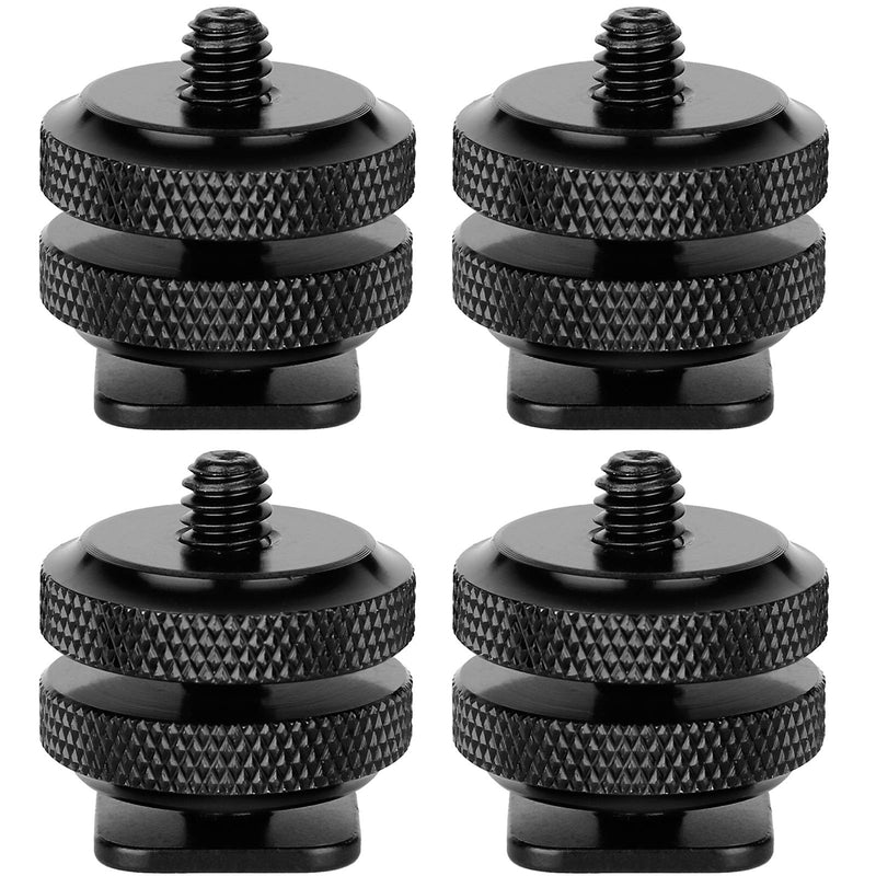 ChromLives Camera Hot Shoe Mount Hot Shoe Adapter Hot Shoe Connector w/ 1/4 inches 20 Tripod Screw Flash Shoe Mount Monitor Bracket (4 Pack)