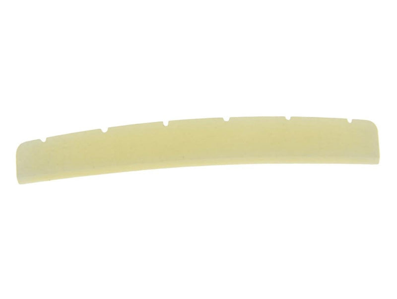 KAISH Curved 42mm Unbleached Pure Bone Nut Guitar Slotted Bone Nut for Strat/Tele 42x3.2mm