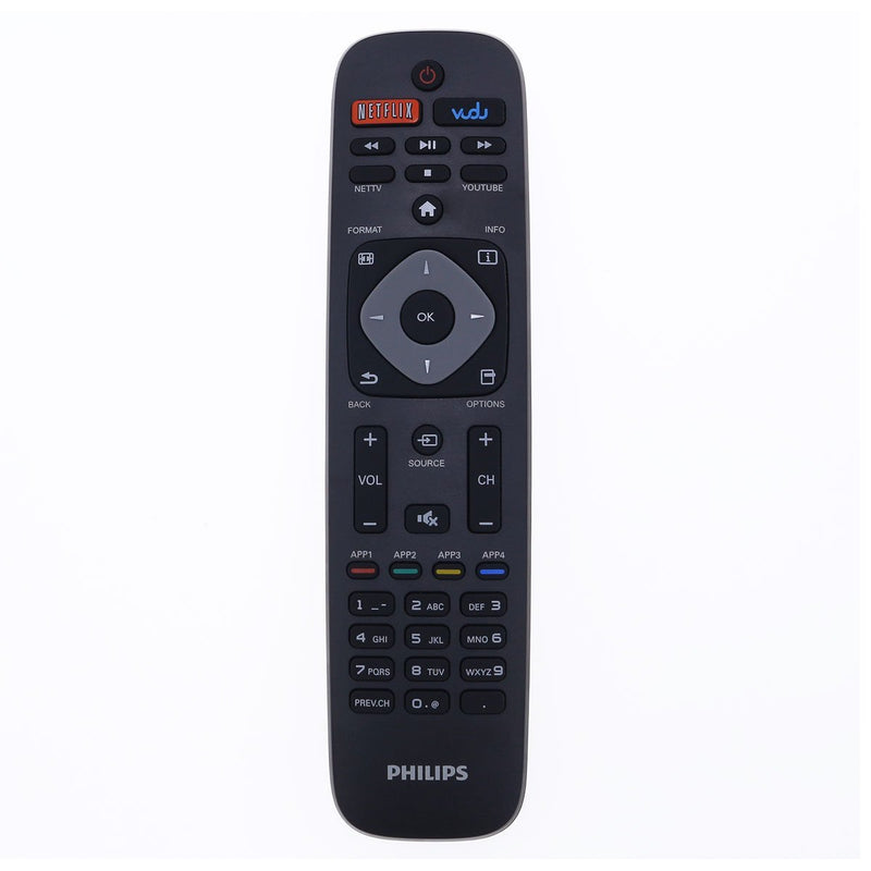 Factory Original Philips URMT41JHG003 LED LCD HDTV TV Remote Control (YKF340003) with Netflix, Vudu, and YouTube