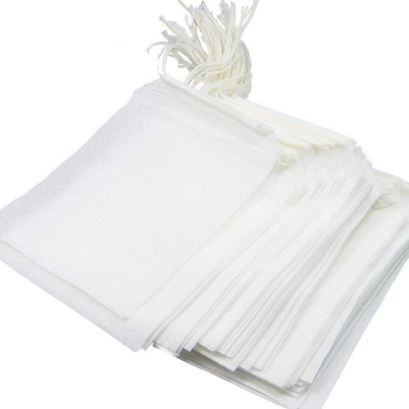 TamBee 100 Pack Disposable Tea Filter Bags Empty Muslin Drawstring Seal Filter Tea Bags Drawstring Herb Loose Tea bag (1.97"X2.76" / 5cm X 7cm) 1.97"X2.76"