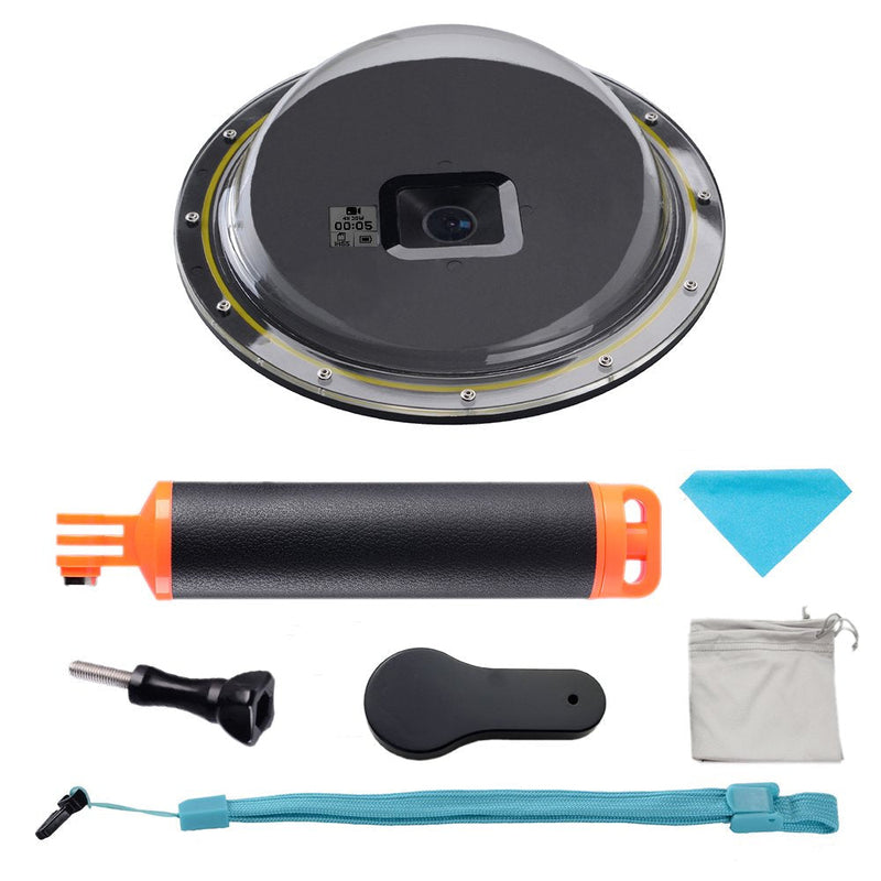 [AUSTRALIA] - Suptig Dome Port Lens Compatible for GoPro Hero 7 Black Hero 6 Black Hero 5 with Waterproof Housing Case and Handheld Floating Bar Diving Snorkeling Underwater Photography 
