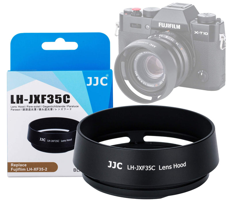 JJC BLACK Metal Bayonet Lens Hood for FUJINON XF 35mm F2 R WR/ FUJINON XF 23mm F2 R WR, Fuji 35mm F2 Lens Hood, Fuji 23mm F2 Lens Hood, 35mm F2 Hood, 23mm F2 Hood, Replaces Fujifilm LH-XF35-2 Hood LH-JXF35C Black