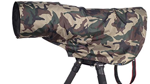 ROLANPRO Rain Cover Raincoat for Telephoto Lens Rain Cover/Lens Raincoat Army Green Camo Guns Clothing M