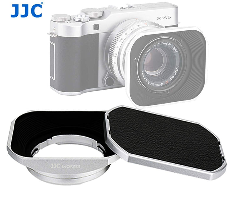 JJC LH-JXF35S Silver Metal Lens Hood for FUJINON LENS XF 35mm F2 R WR & FUJINON XF 23mm F2 R WR, replaces Fujifilm LH-XF35-2 LH-JXF35 Silver