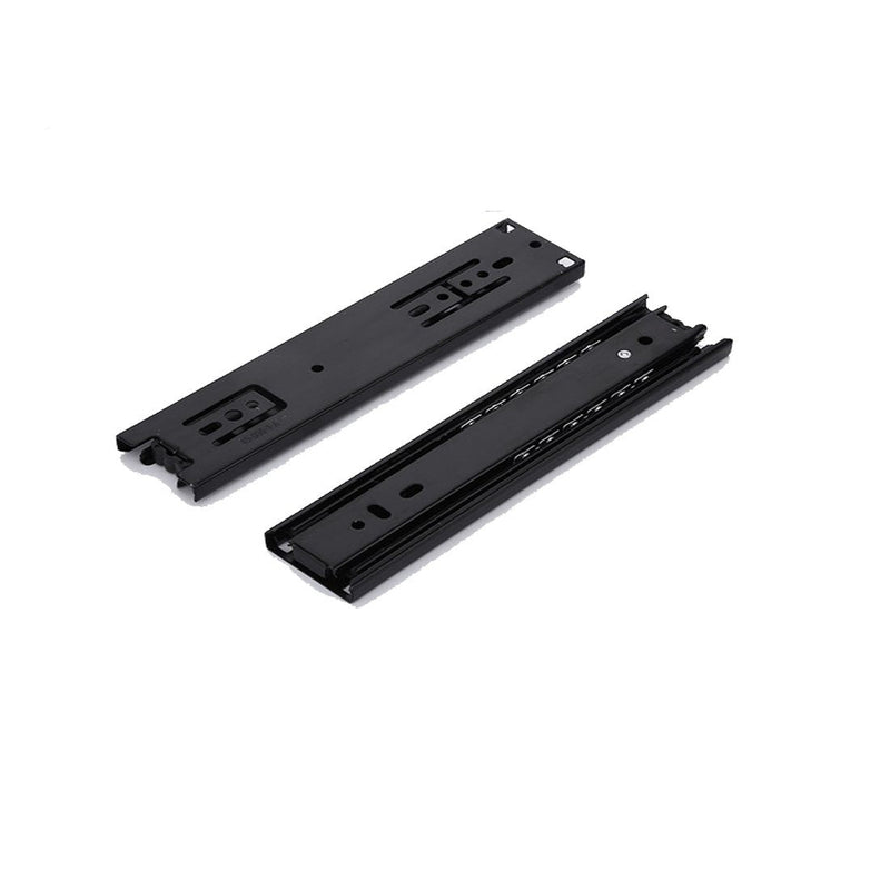 2 Pcs Black Furniture Length Ball Bearing Telescopic Drawer Slides (8 Inch) 8 Inch