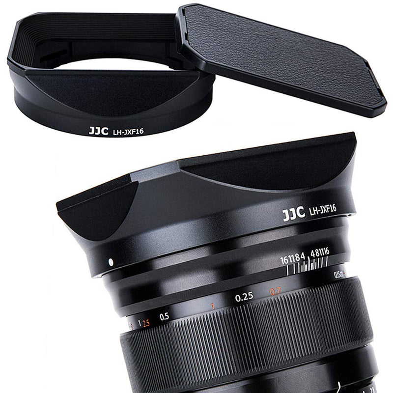 Bayonet Square Metal Lens Hood Shade w/Hood Cap Protector Replace Fuji LH-XF16 for Fujifilm Fujinon XF 16mm F1.4 R WR Lens on Camera X-H1 X-Pro3 X-Pro2 X-Pro1 X-T4 X-T3 X-T2 X-T1 X-T30 X-T20 X-T10