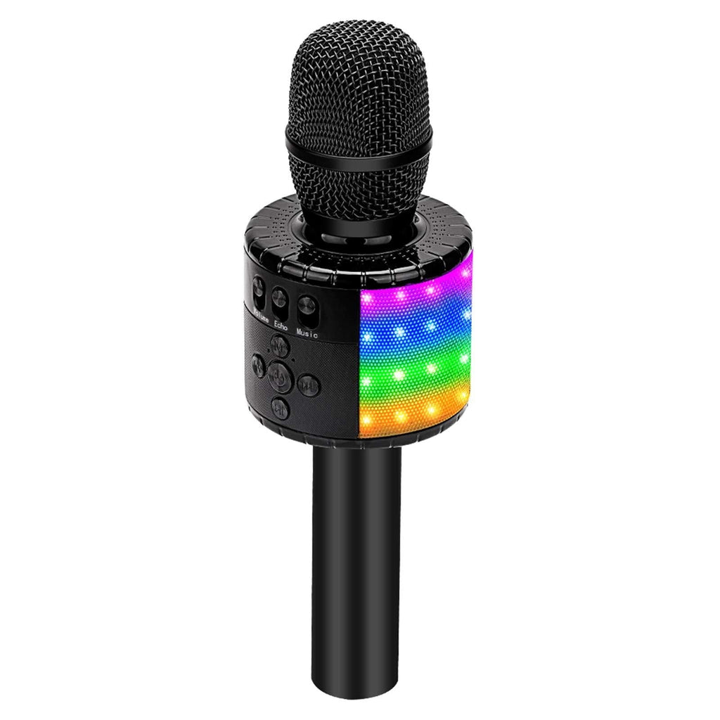BONAOK Wireless Bluetooth Karaoke Microphone, Portable Handheld Karaoke Speaker Machine Birthday Home Party for PC or All Smartphone Q78 Black