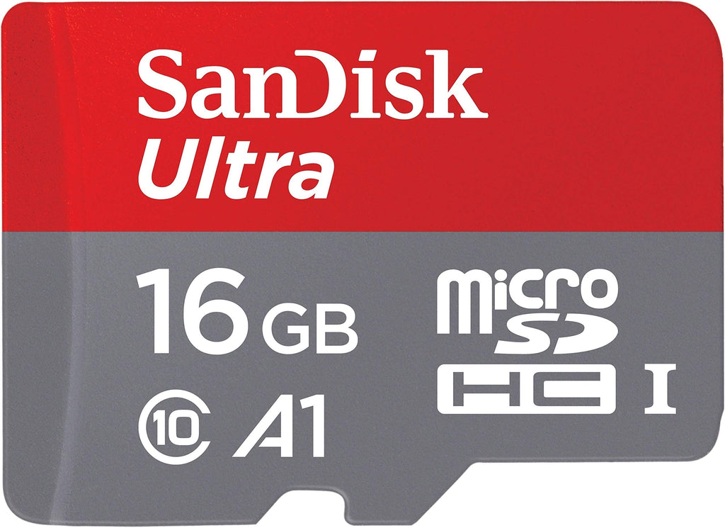 SanDisk 16GB Ultra microSDHC UHS-I Memory Card with Adapter - 98MB/s, C10, U1, Full HD, A1, Micro SD Card - SDSQUAR-016G-GN6MA