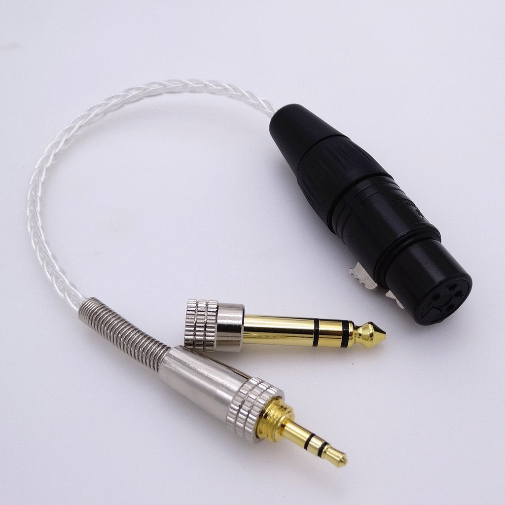 [AUSTRALIA] - 8 Cores Pcocc Silver Plated Cable 1/4 1/8 3.5mm Male to 4-pin XLR Female Balanced Audio Adapter Cable 