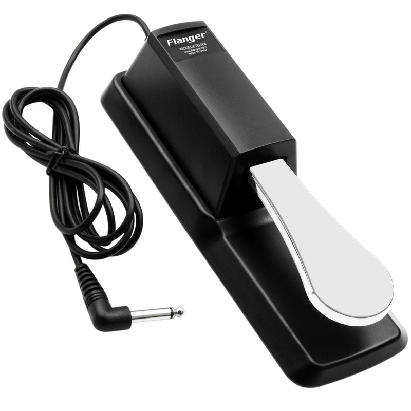 Sustain Pedal Universal Foot Damper for Digital Electronic Piano Keyboard, Flanger(Carbon Black, FTB-004)