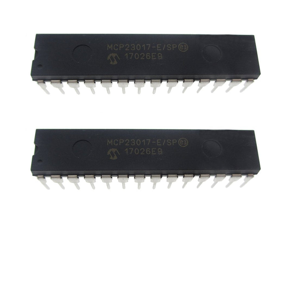 2 Pcs MCP23017 DIP 28 PINS 16-Bit I/O Expander with Serial Interface