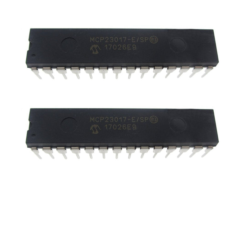 2 Pcs MCP23017 DIP 28 PINS 16-Bit I/O Expander with Serial Interface