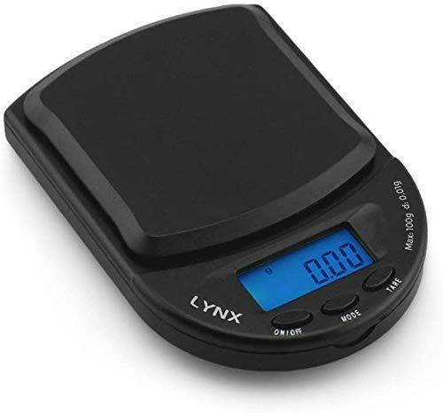 Truweigh LYNX Digital Mini Scale - (100g x 0.01g - Black/Black) - Digital Travel Scale - Mini Digital Scale - Small Pocket Size Scale - Traveling Scales Digital Weight - Travel Digital Kitchen Scale