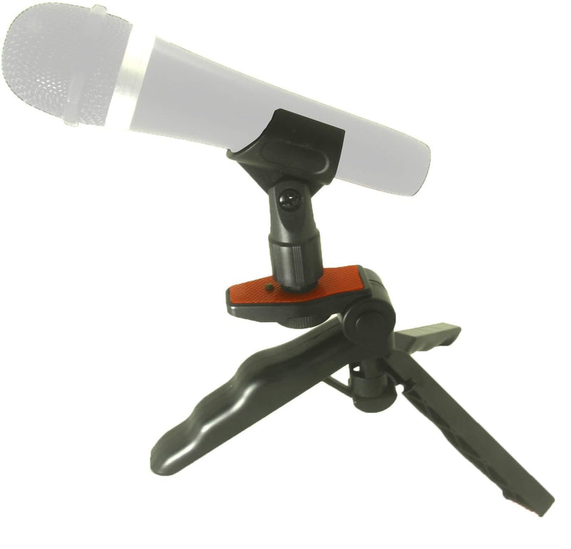Heavy Duty Rigid Tripod Stand for Dynamic Microphones Table Top with Pads and Soft Pistol Grip by ZaxSound