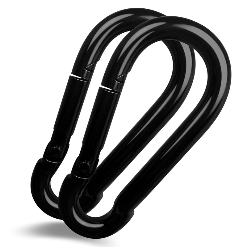 [AUSTRALIA] - LDJZON 3.1 Inch Carabiner Clip, Spring Snap Hook Heavy Duty Key Chain Hook Buckle Carabiner for Keys Swing Set Camping Fishing Traveling Black 2 Pcs 