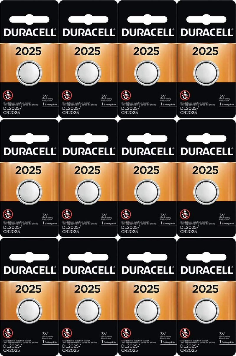 12-Pack Duracell 2025 Batteries 3.0 Volt Lithium Coin Button