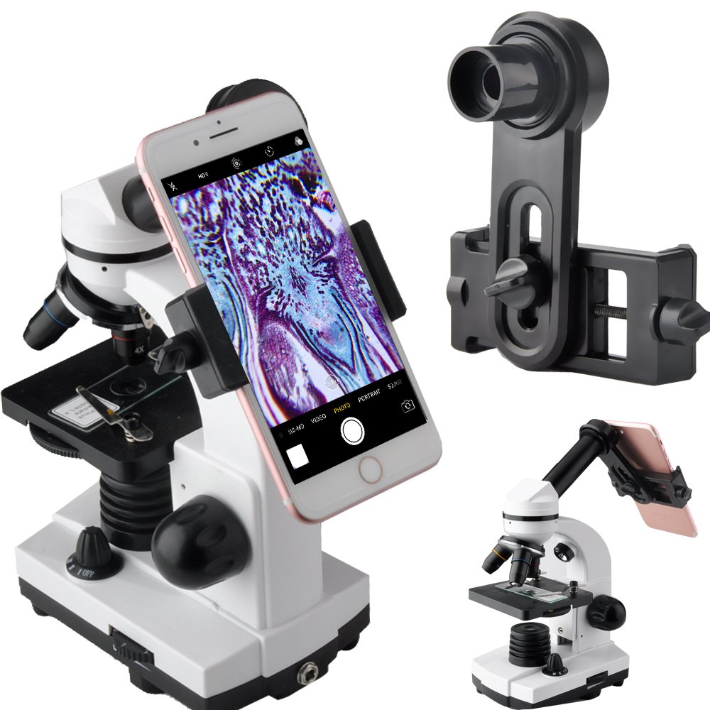 Gosky Microscope Lens Adapter, Microscope Smartphone Camera Adaptor - for Microscope Eyepiece Tube 23.2mm, Built-in WF 16mm Eyepiece - Capture and Record The Beauty in The Micro World