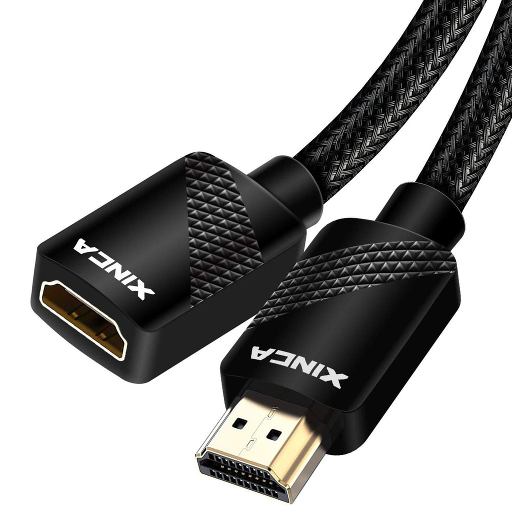 HDMI Extension Cable Male to Female- Ethernet,3D,4k @60 HZ 10.2 Gbps -Nylon Mesh Outer Layer Braided Cord(6 Feet)-XINCA HDMI Extension 6ft