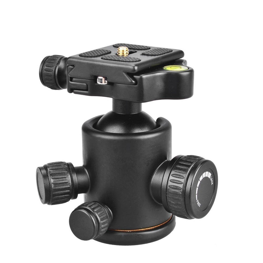 EXMAX Panoramic Aluminum Alloy Metal Heavy Duty 360 ° Rotating Ball Head with 1/4 inch Quick Shoe Plate  and Bubble Level,up to 22.04 pounds/10 kilograms,for Tripod,DSLR Camera,Digital Camera